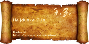 Hajduska Zia névjegykártya